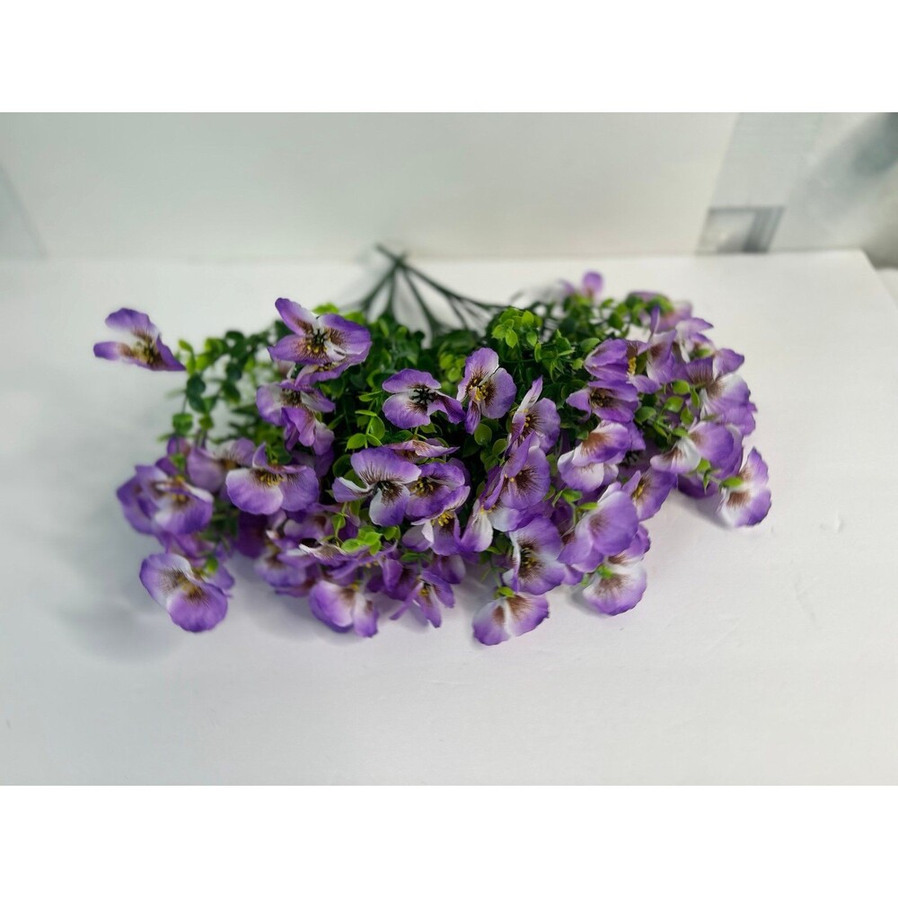 Artificial Purple Pansy Flowers for Crafts and Decor a set of 4 bushes